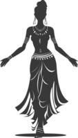 Silhouette native African tribe woman black color only vector