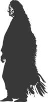 silueta nativo americano mayor mujer negro color solamente vector