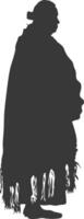 silhouette native american elderly woman black color only vector