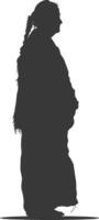 silhouette native american elderly woman black color only vector