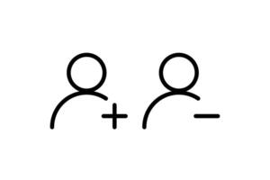 Add and remove user icon. illustration design. vector