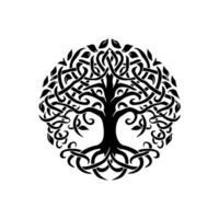 Intricate Circular Celtic Tree of Life vector