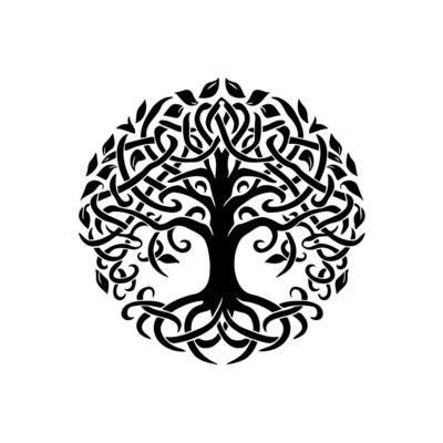 Intricate Circular Celtic Tree of Life