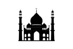 Black Silhouette of Taj Mahal Icon vector