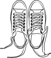 pair of shoes line art for very suitable for children's books vector