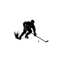 Silhouette of Ice Hockey Player in Action vector