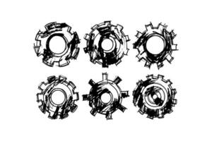 Abstract Black and White Gears Illustration vector