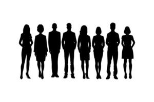 Silhouette Group of Business People vector