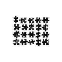 Abstract Black and White Puzzle Pieces Illustration vector