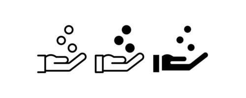 Human palm and coins icon set. illustration design. vector