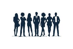 Silhouette of Diverse Business Team vector