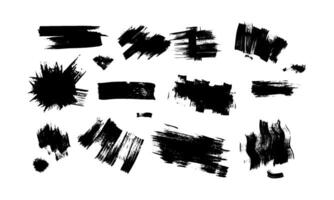 Collection black dirty design element. Grunge brush stroke, paint artistic set. Grunge texture collection vector