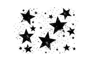 Grunge Black Stars Pattern on White Background vector