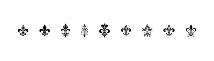 Collection of Fleur-de-lis Symbols in Various Designs vector