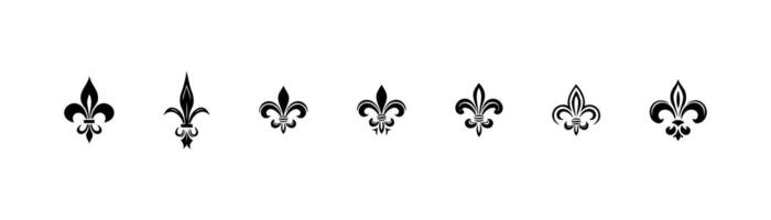 Set of Fleur-de-lis Symbols in Various Styles vector