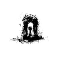 Abstract Black and White Keyhole Illustration vector
