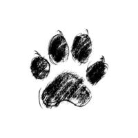 Sketchy Black Dog Paw Print vector