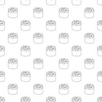 Seamless pattern with sushi roll for decorative print, wrapping paper, menu, wallpaper and fabric vector