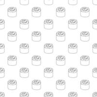 Seamless pattern with sushi roll for decorative print, wrapping paper, menu, wallpaper and fabric vector