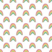 Seamless pattern with rainbow doodle for decorative print, wrapping paper, greeting cards, wallpaper and fabric vector