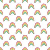 Seamless pattern with rainbow doodle for decorative print, wrapping paper, greeting cards, wallpaper and fabric vector