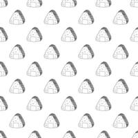 Seamless pattern with onigiri for decorative print, wrapping paper, menu, wallpaper and fabric vector