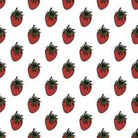 Seamless pattern with strawberry doodle for decorative print, wrapping paper, greeting cards, wallpaper and fabric vector