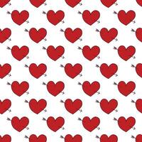 Seamless pattern with hand drawn heart doodle for decorative print, wrapping paper, greeting cards and fabric vector