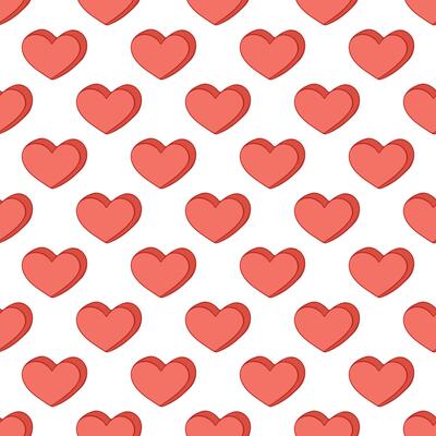 Seamless pattern with hand drawn heart doodle for decorative print, wrapping paper, greeting cards and fabric