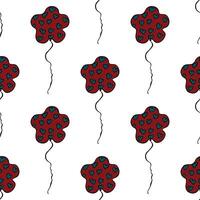 Holiday seamless pattern with flying balloon doodle for decorative print, wrapping paper, greeting cards, wallpaper and fabric vector