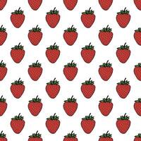 Seamless pattern with strawberry doodle for decorative print, wrapping paper, greeting cards, wallpaper and fabric vector