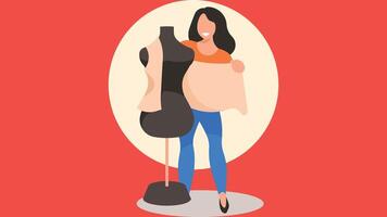 Fashion dressmaking tailor female profession vector