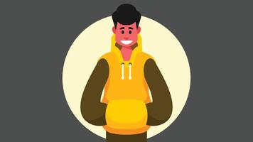 chico con un capucha aislado ilustración vector