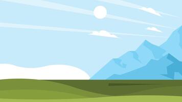 landscape scene with mountains in background vector