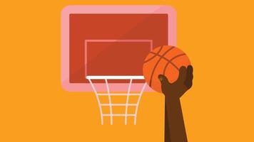 Basketball into a basket concept isolated vector