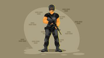 Security office with weapon for safety vector