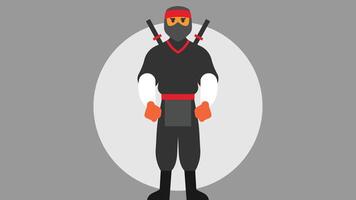 Ninja warrior with sword and uniform vector