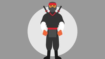 Ninja warrior with sword and uniform vector