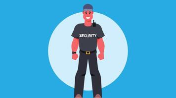 Security guard with uniform isolated vector