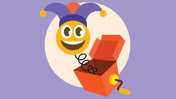 Surprise carnival clown puppet toy in a box vector