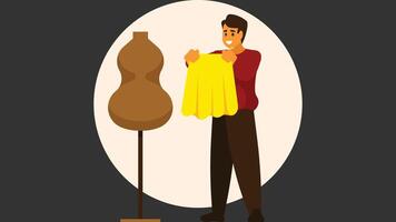 Fashion dressmaking tailor female profession vector