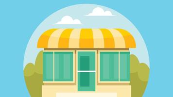 Store front building isolated illustration vector