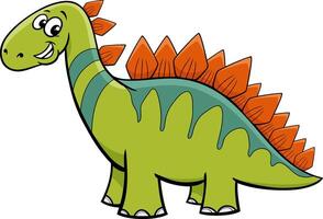 cartoon Stegosaurus dinosaur prehistoric character vector