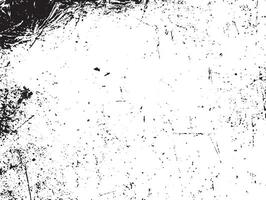 grunge negro y blanco modelo. monocromo partículas resumen textura. antecedentes de grietas, rasguños, papas fritas, manchas, tinta lugares, líneas. oscuro diseño antecedentes superficie. gris impresión elemento vector