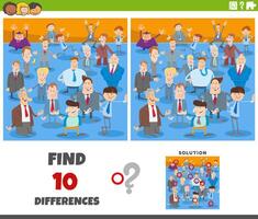 differences activity with cartoon people characters group vector