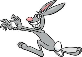 cartoon running rabbit or bunny comic animal character vector