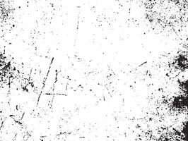 grunge negro y blanco modelo. monocromo partículas resumen textura. antecedentes de grietas, rasguños, papas fritas, manchas, tinta lugares, líneas. oscuro diseño antecedentes superficie. gris impresión elemento vector