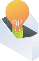 Lightbulb of an idea out of the envelope vector