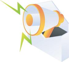 Email marketing Loudspeaker out of the envelope vector