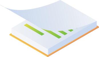 The open note book of isometric style vector